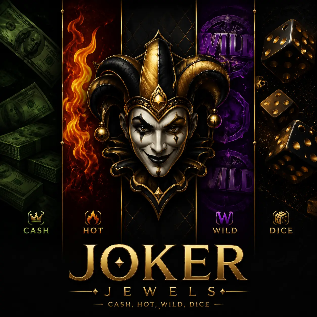 Joker Jewels Cash, Hot, Wild y Dice
